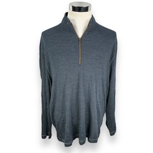 Robert Graham Elia Sweater Mens 3XL XXXL‎ Blue 1/4 Quarter Zip Cotton NWT New